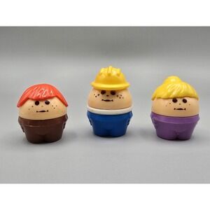 VTG Little Tikes Toddle Tots D Lot 3 People: Construction Red Hair Waffle Blonde